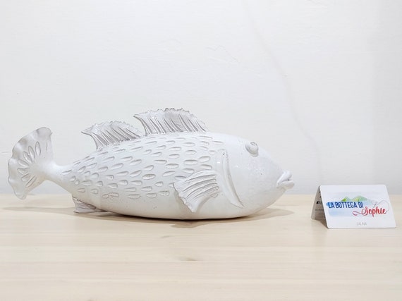 ceramic fish, Sicilian ceramic, unique piece, crafts, Caltagirone, handmade, home decoration, living colors, design, fish