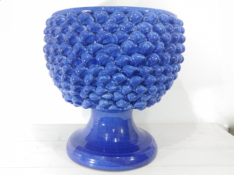 Plant pot Mezza Pigna Ceramica Siciliana Caltagirone cm H.35 L.3 Plant pot Mezza Pigna Ceramica Siciliana Caltagirone cm H.35 L.3