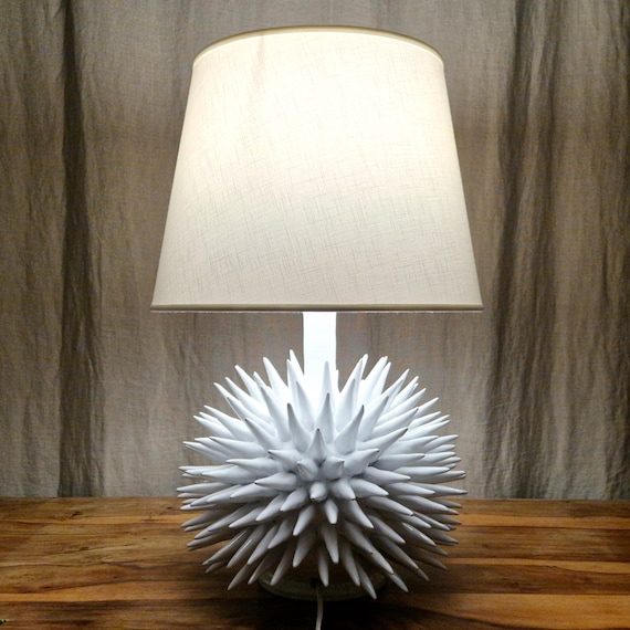 Large Sicilian handmade ceramic hedgehog lamp, unique pieces, furniture, design, handmade, craftsmanship, Sicilian pine cone