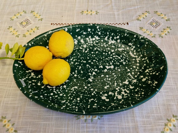 Oval plate 40 cm, centrepiece, bowls, tray, appetizer, salad bowl, tureen, pasta, course, handcrafted Sicilian ceramic