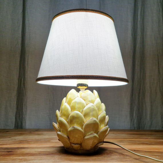 Artichoke lamp, living room light, home decor, handmade, unique piece, Caltagirone ceramic, Sicilian artisan ceramic