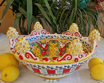 Pièce maîtresse en céramique artisanale sicilienne, Céramique Caltagirone, pièce maîtresse, céramique artisanale, céramique artistique.