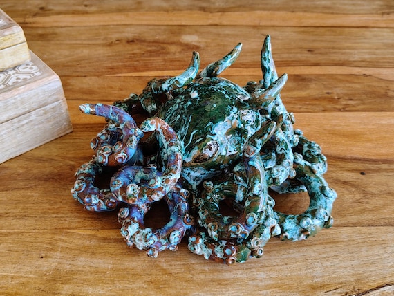 Sicilian handcrafted ceramic octopus, unique pieces, Sicilian ceramics, ceramic octopus, octopus, Caltagirone ceramics, design, handmade