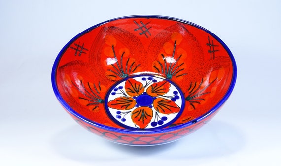 Bowl 25 cm, centerpiece, bowls, trays, starter, salad bowl, soup bowl, pasta, bowl, handmade Sicilian ceramic