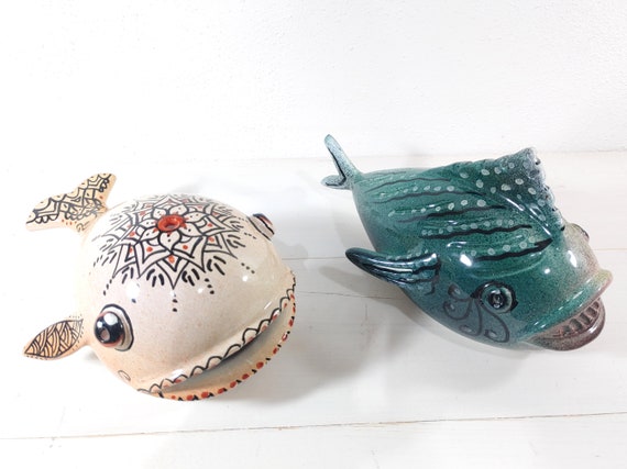 ceramic fish entirely handmade original Sicilian ceramic Caltagirone, handmade, Caltagirone craftsmanship