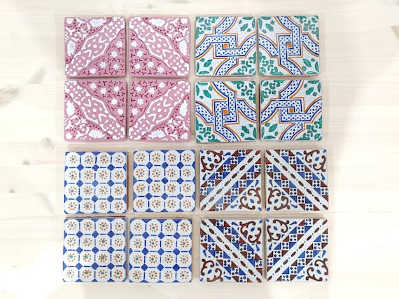 Sicilian Aeolian tiles, handmade ceramic coasters, trivets, ceramic tiles, shards, brick, handmade ceramics