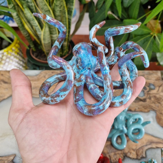 Multicolored ceramic octopus handmade, artisanal, unique pieces, Sicilian ceramic, ceramic octopus, octopus, Caltagirone