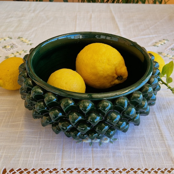 Centerpiece 26 cm bowl Half Pine Cone Sicilian Ceramic Caltagirone cm Artisan made entirely by hand