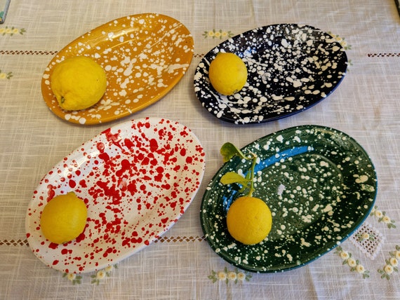 Oval plates 30 cm, centerpieces, bowls, tray, appetizer, salad bowl, tureen, pasta, course, handcrafted Sicilian ceramic
