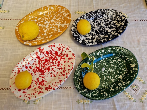 Oval plates 30 cm, centerpieces, bowls, tray, appetizer, salad bowl, tureen, pasta, course, handcrafted Sicilian ceramic