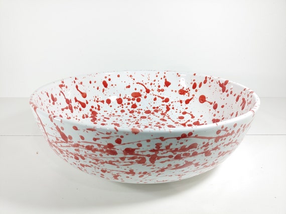 Large bowl 33 cm, centerpiece, bowls, trays, appetizers, salad bowl, bowl, sicilian ceramics