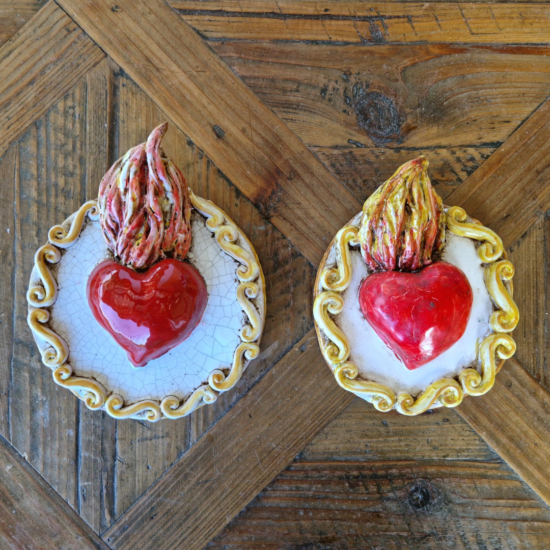 Ceramic Heart Sacred Heart Heart of God Ancient Heart Etsy