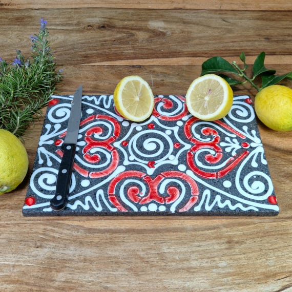 30*20 cm lava stone cutting board, table top underplate, Sicilian tile, floors, coverings, table decoration