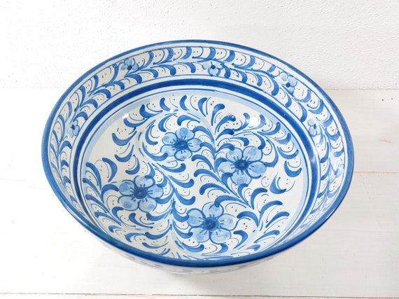 Bowl 25 cm high, centerpiece, bowls, trays, appetizers, salad bowl, tureen, bowl, Sicilian ceramic Caltagirone artisanal