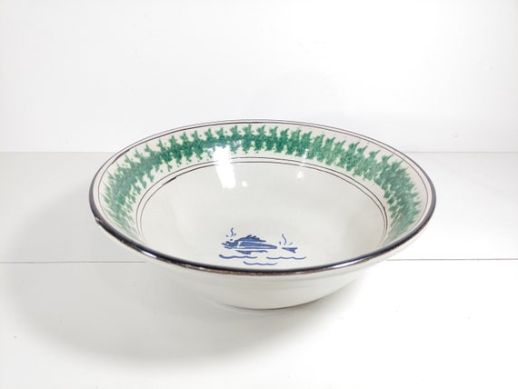 Bowl cm 25 in Sicilian artisan ceramic Caltagirone antique reproduction decoration, antique bowls, classic dishes