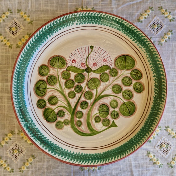 30 cm plate in Sicilian Aeolian ceramic, wall plate, dinner plate, typical Sicilian plate, dinner plate, serving plate