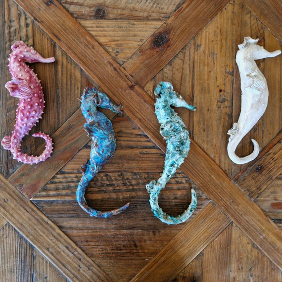 seahorses 25 cm in Sicilian artisanal ceramic, Caltagirone ceramic, original fish, unique piece, artisanal fish
