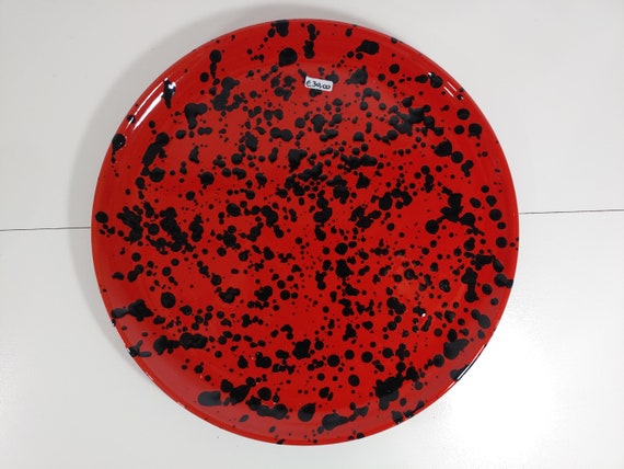 Round plate 30 cm, centrepiece, cut plate, tray, appetizer, pizza plate, platò, pasta, course, handcrafted Sicilian ceramic
