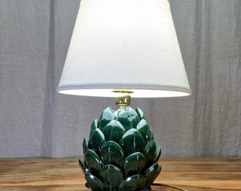 Lampe artichaut, luminaire de salon, décoration intérieure, fait main, pièce unique, céramique de Caltagirone, céramique artisanale sicilienne