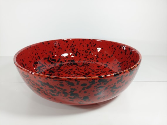 Large bowl 33 cm, centerpiece, bowls, trays, appetizers, salad bowl, bowl, sicilian ceramics