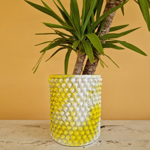 Pinecone Vase H.33 L.28 cm Sicilian Artisan Ceramics made entirely by hand, vase holder, caspò, vase, pine cone,