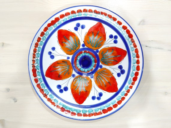 Round plate 31 cm, centerpiece, bowls, tray, appetizers, salad bowl, tureen, pasta, serving dish, Sicilian artisan ceramics