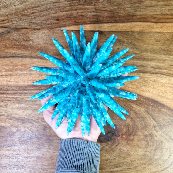 Sea urchin 20 cm Sicilian handmade ceramic multicolor, sea urchin spines, ring holder, table decoration, home design, pencil sea urchin