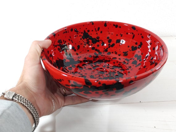 Bowl 25 cm high, centerpiece, bowls, trays, appetizers, salad bowl, bowl, sicilian ceramic handmade
