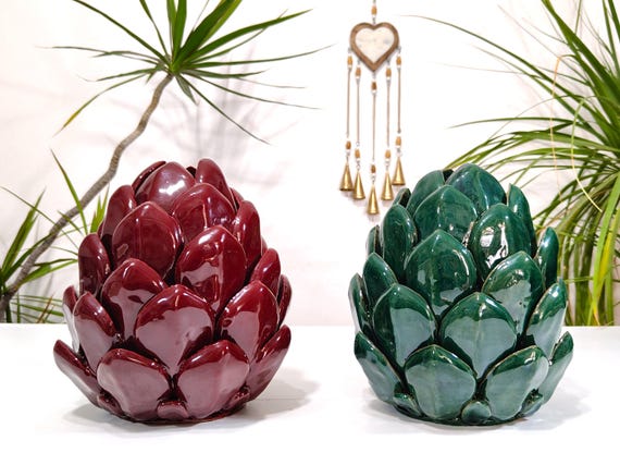 Decorative Sicilian Ceramic Artichokes H 22