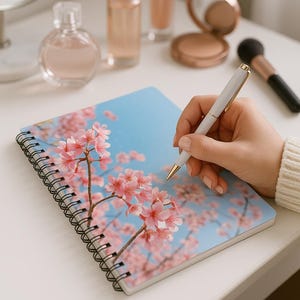 Cherry Blossom Journal: A5 Wirobound Floral Notebook