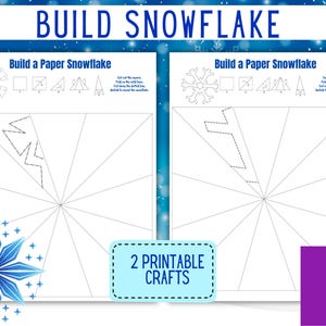 Build a Snowflake Craft, Winter Printable Activity, PDF Download, Kids Christmas Fun, Holiday Craft