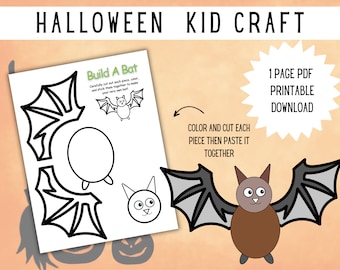 Build-A-Bat Halloween Craft: knip- en plakactiviteit (pdf-download)