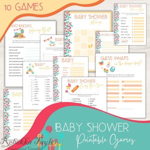 10 Gender Neutral Baby Shower Games - Printable, Fun Baby Shower Activities, Instant Download PDF, DIY Baby Shower