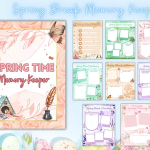 Spring Break Memory Planner, Fun Colorful Keepsake, Memory Journal, Vacation Keepsake, Scrapbooking, Memory Prompts, Spring Break Activity