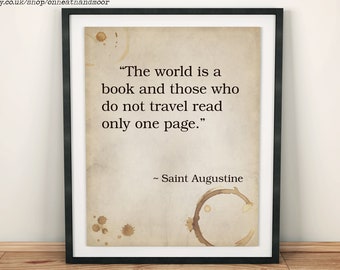 St Augustine Quote Etsy Uk