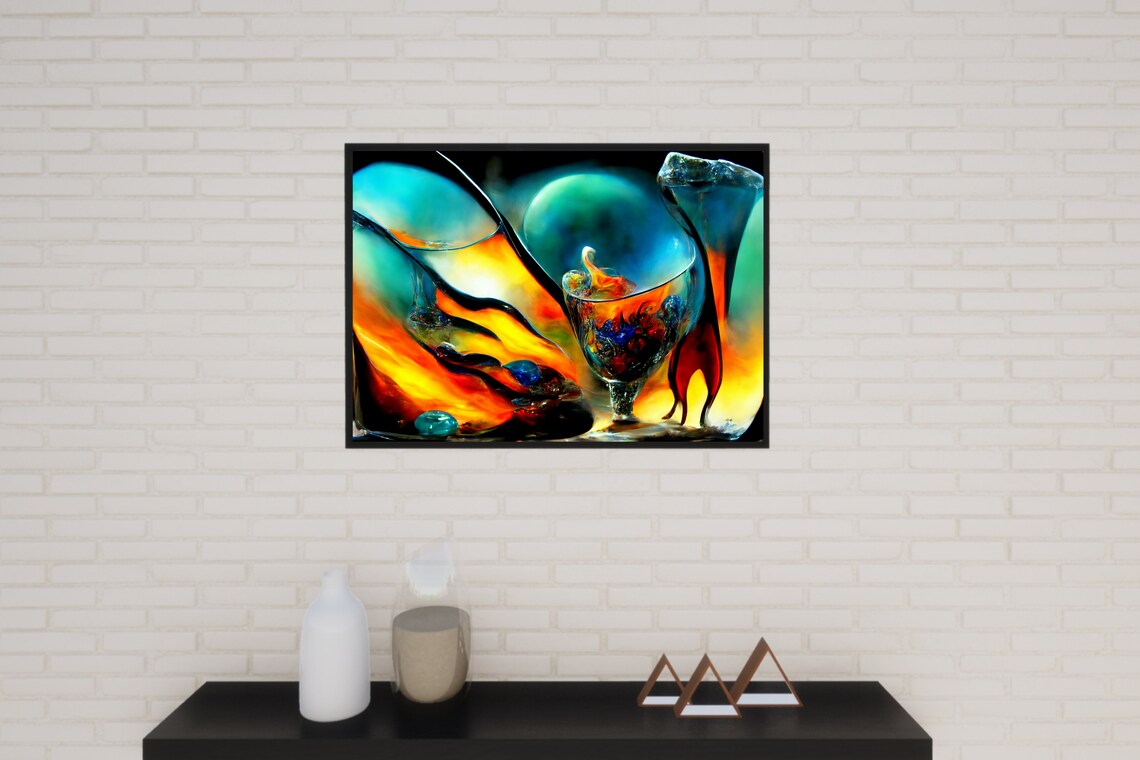 Melted Glass AI Art AI Generated Artwork Artificial Etsy Australia