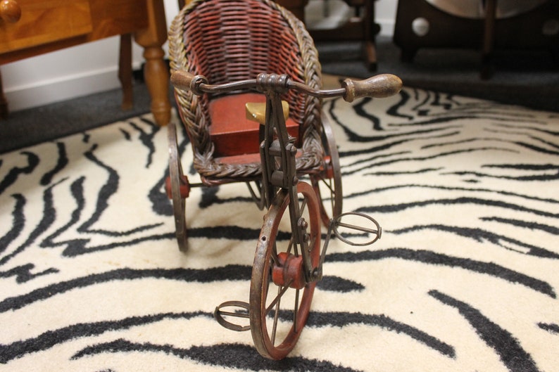 Antique Vintage Tricycle Handmade Metal and Wood Toy doll Etsy