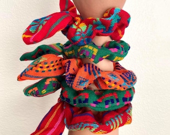 Handmade Cambaya Scrunchie with Removable Bow: Mexican Hair Tie