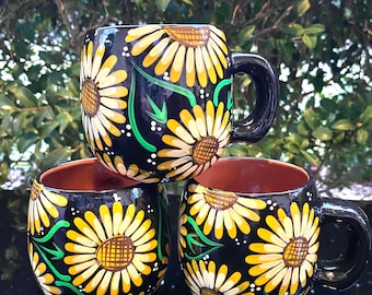 Handmade Sunflower Mug: Hand-Painted Ceramic Coffee Cup