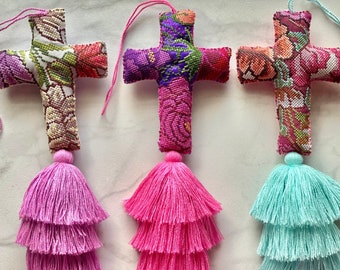 Handmade Cross Tassel: Embroidered Christian Decor