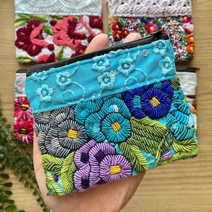 Coin purse, Monedero, Mini pouch,Woven zipper pouch, Bolsita mexicana, Monedero Mexicano Bordado, loom woven pouch, Mexican Gifts