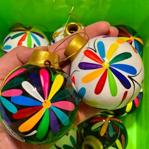 Hand-Painted Clay Mexican Christmas Ornament: Otomi Tenango