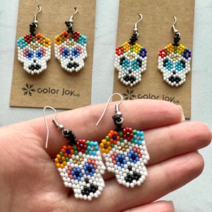 Sugar Skull Earrings, Calavera Earrings, Calavera Skull, Mexican Skull, Calavera Decor, Dia de los Muertos Earrings, halloween earrings