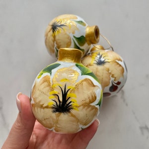 SINGLE Mexican Ornaments, Hand Painted Ornament, Christmas Ornaments, Mexican Handmade Ornament, Christmas neutral, Stocking Stuffer