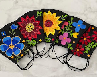 Floral Embroidered Face Masks, Beautiful Floral Face Mask, Reusable Face Mask, Summer mask, Stylish Face Mask, Washable Mask