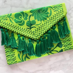 Pochette mexicaine faite main, Pochette à broderie florale, Pochette mexicaine, Pochette mexicaine enveloppe, Pochette d'été, Pochette Mexique