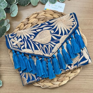 Pochette mexicaine faite main, Pochette à broderie florale, Pochette mexicaine, Pochette mexicaine enveloppe, Pochette d'été, Pochette Mexique