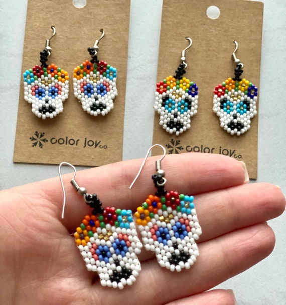 Sugar Skull Earrings Calavera Earrings Calavera Skull Mexican