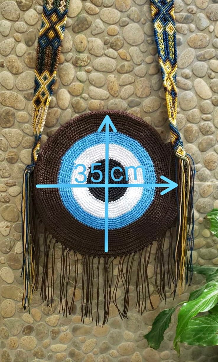 目モチーフ☆【ALDO】Matimatix 編みカゴバッグ 邪眼 evil eye Evil Eye Bag, Evil Eye Purse, Crotchet Evil Eye Bag, Woven