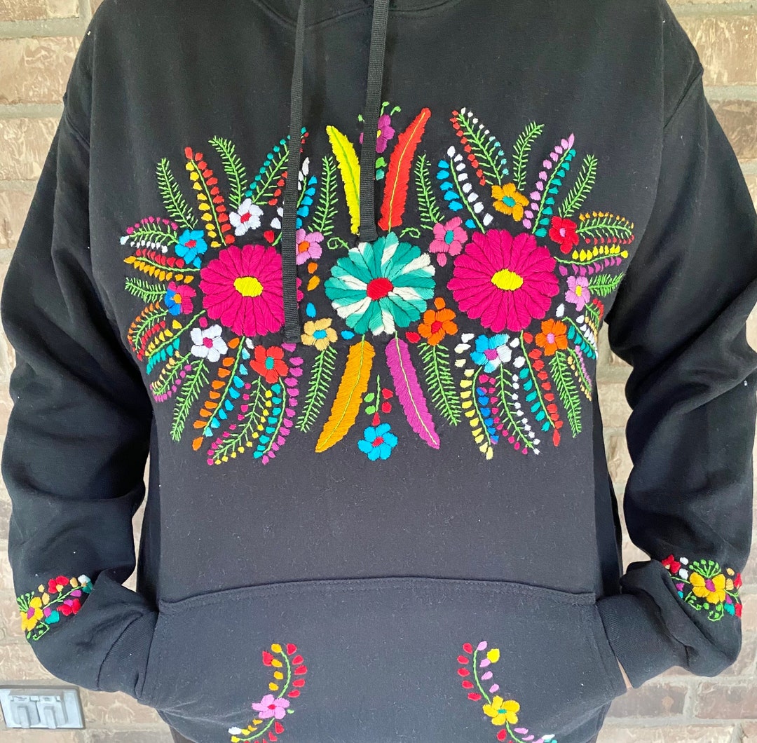 Tenangos Chamarras Con Flores Bordadas Chaqueta De Mezclilla Con